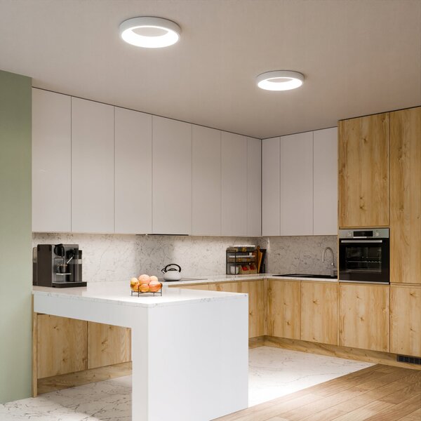 Bílé kulaté stropní LED svítidlo 30 W, 4000 K, 3000 lm, Ø 40 cm