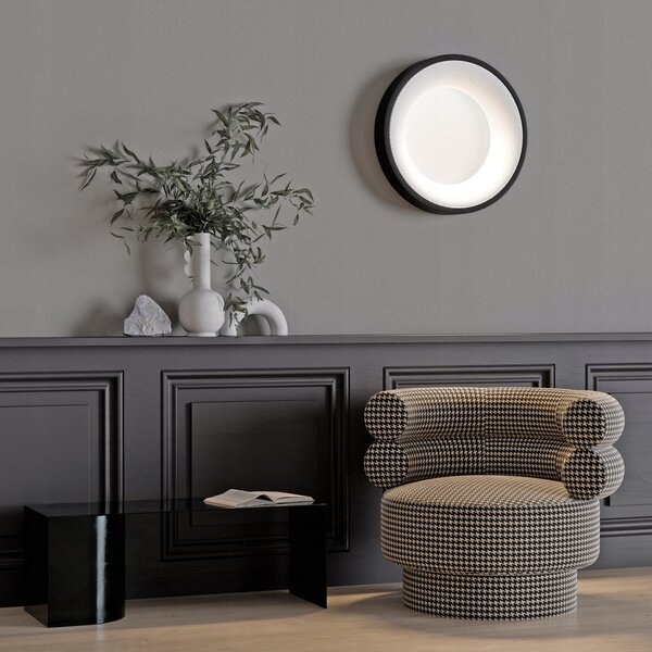 Černé kulaté stropní LED svítidlo 50 W, 4000 K, 5000 lm, Ø 60 cm