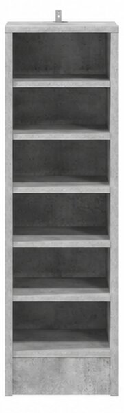 Skříňka na boty, botník, 6 polic, dřevo, 92x36x32 cm, beton šedá, Dekorino BB20260075