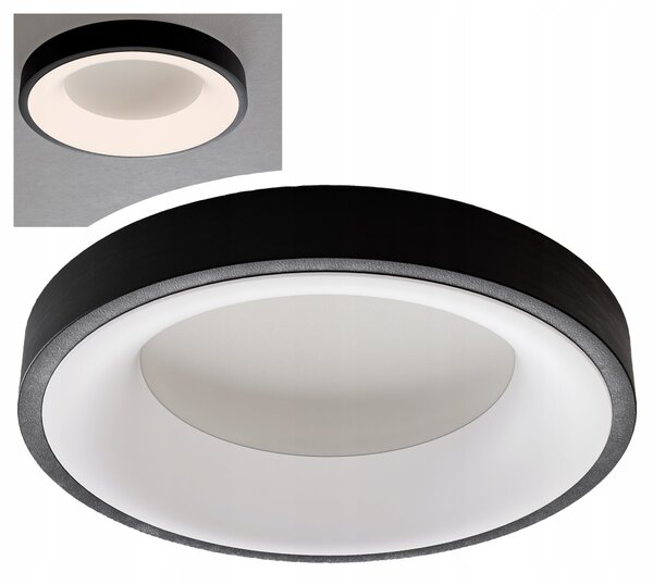 Černé kulaté stropní LED svítidlo 50 W, 4000 K, 5000 lm, Ø 60 cm