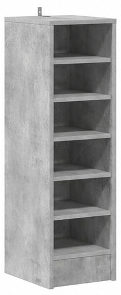 Skříňka na boty, botník, 6 polic, dřevo, 92x36x32 cm, beton šedá, Dekorino BB20260075