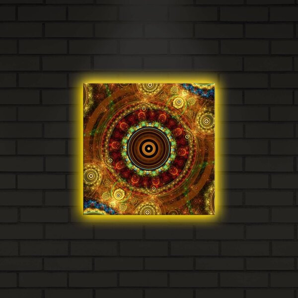 Wallity Obraz s LED osvětlením MANDALA 25 28 x 28 cm