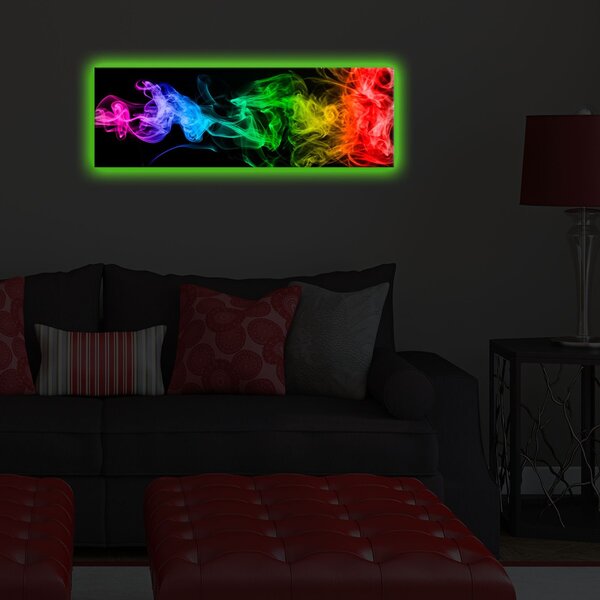 Wallity Obraz s LED osvětlením BAREVNÁ MLHA 67 30 x 90 cm