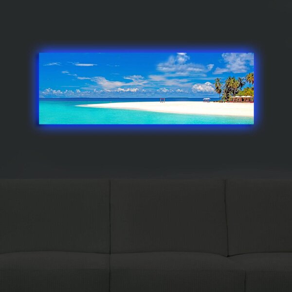 Wallity Obraz s LED osvětlením PLÁŽ 30 30 x 90 cm