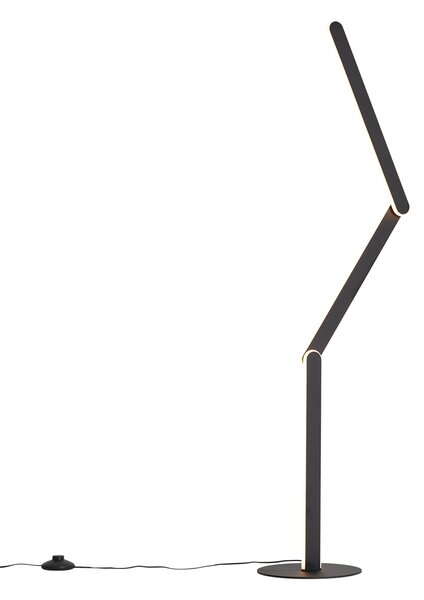 Designová stojací lampa černá vč. LED s 3-stupňovým stmíváním - Gate