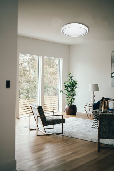 Bílé kulaté stropní LED svítidlo 30 W, 40 cm, neutrální bílá