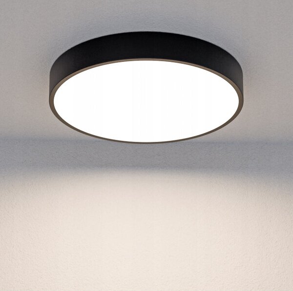 Černé kulaté LED stropní svítidlo 30 W, 40 cm, 2400 lm, neutrální bílá
