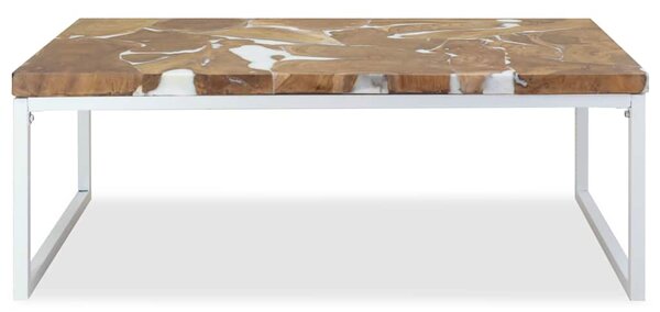 Konferenční stolek teak a pryskyřice 110 x 60 x 40 cm 244553