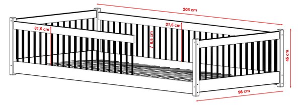 Legno Dětská postel Padre šedá Rozměr (cm): 80x180