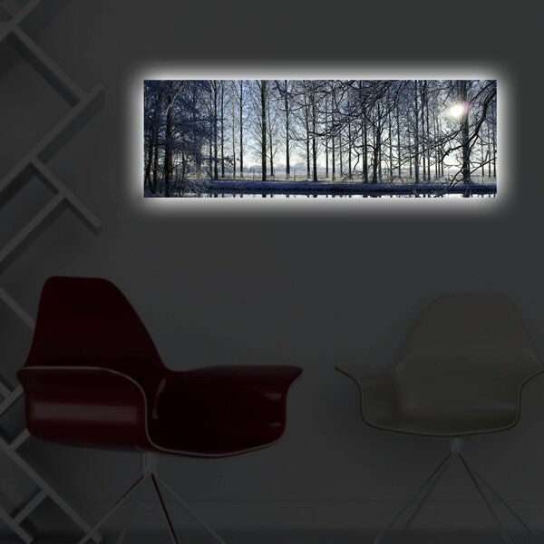 Wallity Obraz s LED osvětlením ZIMNÍ KRAJINA 37 30 x 90 cm