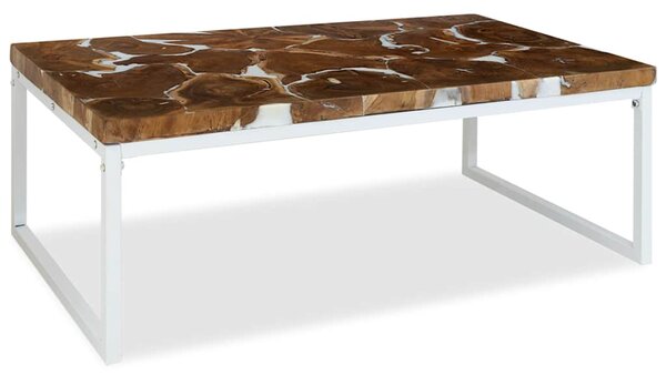 Konferenční stolek teak a pryskyřice 110 x 60 x 40 cm 244553