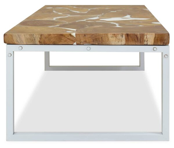 Konferenční stolek teak a pryskyřice 110 x 60 x 40 cm 244553