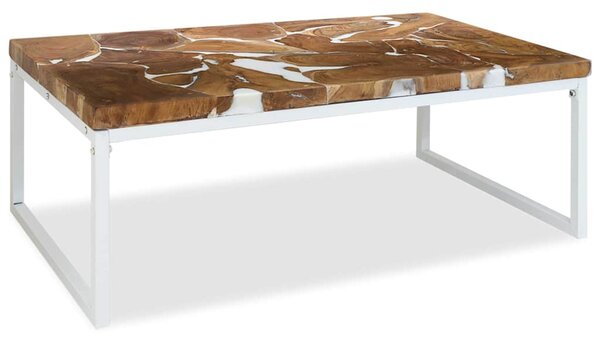 Konferenční stolek teak a pryskyřice 110 x 60 x 40 cm 244553