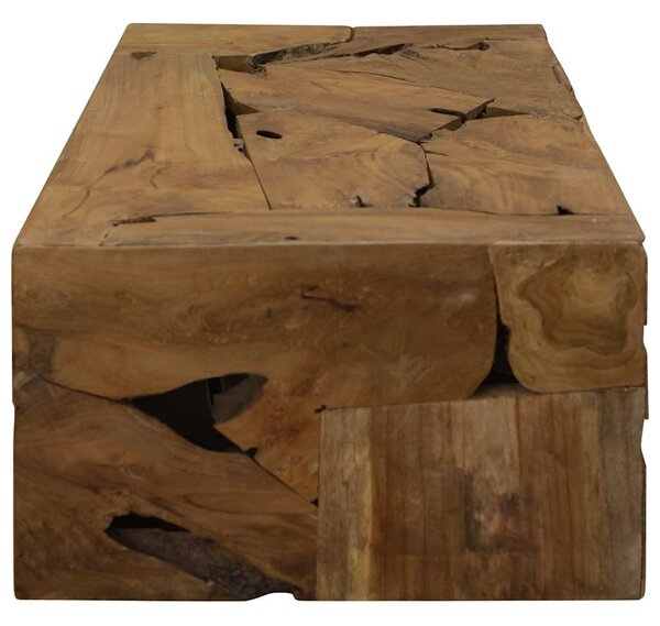 Konferenční stolek 90 x 50 x 30 cm pravý teak hnědý 244558