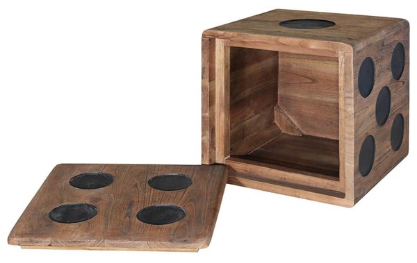 Úložný box mindi dřevo 40 x 40 x 40 cm design hrací kostky 244559