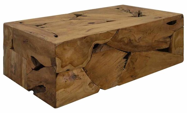 Konferenční stolek 90 x 50 x 30 cm pravý teak hnědý 244558