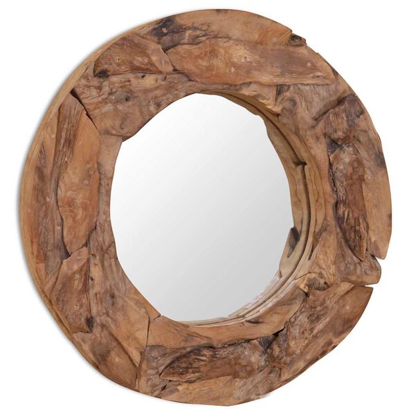 Dekorativní zrcadlo teak 60 cm kulaté 244560