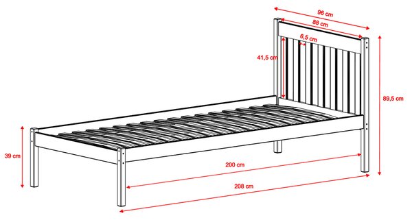 Legno Dětská postel MARTIN bílá Rozměr (cm): 90x200