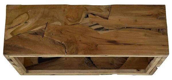Konferenční stolek 90 x 50 x 30 cm pravý teak hnědý 244558