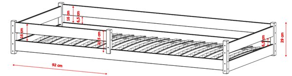 Legno Dětská postel Alik bílá Rozměr (cm): 90x190