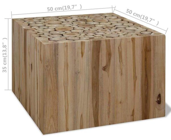 Konferenční stolek, pravý teak, 50x50x35 cm 244555