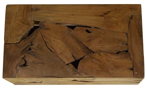 Konferenční stolek 90 x 50 x 30 cm pravý teak hnědý 244558