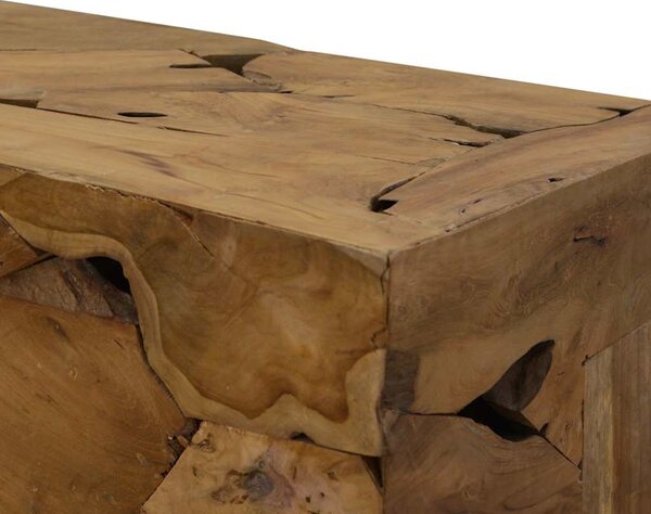 Konferenční stolek 90 x 50 x 30 cm pravý teak hnědý 244558