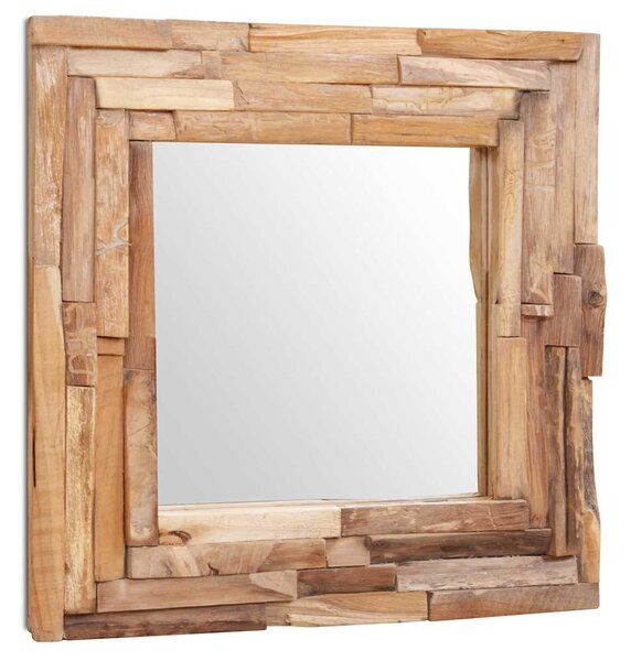 Dekorativní zrcadlo teak 60 x 60 cm čtvercové 244562