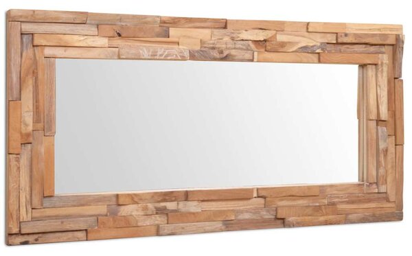 Dekorativní zrcadlo teak 120 x 60 cm obdélníkové 244564