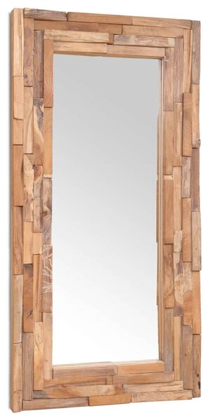 Dekorativní zrcadlo teak 120 x 60 cm obdélníkové 244564