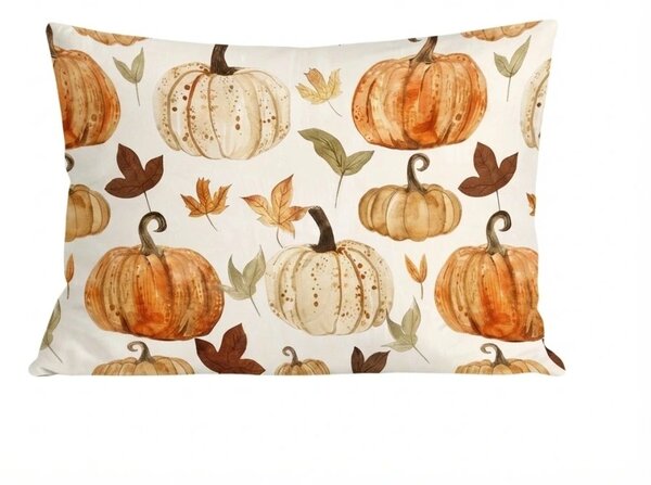 Flanelový povlak na polštář LEAVES & PUMPKINS 50x70 cm, barevný
