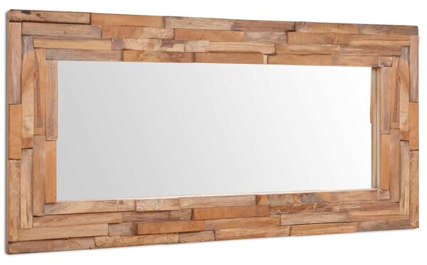 Dekorativní zrcadlo teak 120 x 60 cm obdélníkové 244564