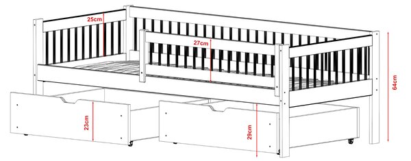 Legno Dětská postel Edi šedá Rozměr (cm): 80x160