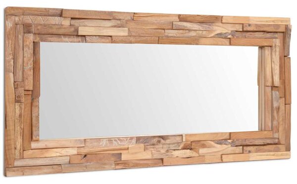Dekorativní zrcadlo teak 120 x 60 cm obdélníkové 244564