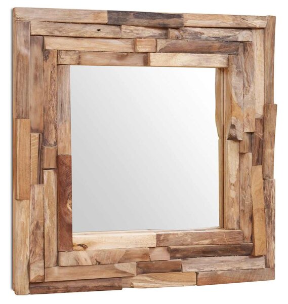 Dekorativní zrcadlo teak 60 x 60 cm čtvercové 244562