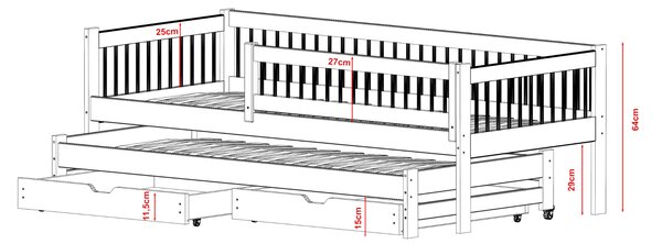 Legno Dětská rozkládací postel Softi bílá Rozměr (cm): 80x160