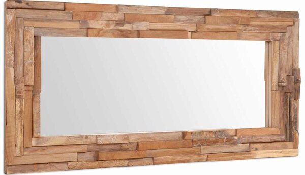 Dekorativní zrcadlo teak 120 x 60 cm obdélníkové 244564