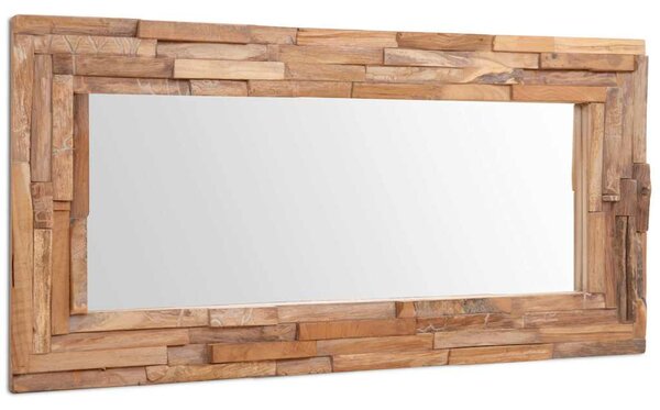 Dekorativní zrcadlo teak 120 x 60 cm obdélníkové 244564