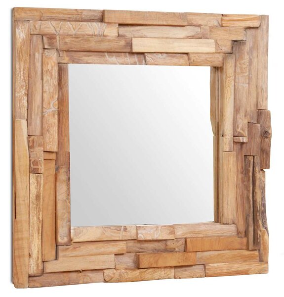 Dekorativní zrcadlo teak 60 x 60 cm čtvercové 244562