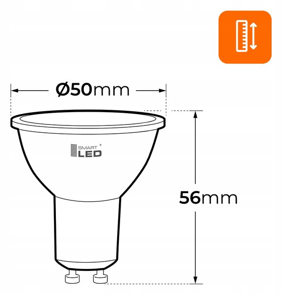 Bílá LED žárovka GU10 10 W, 900 lm, 3000 K – teplá bílá