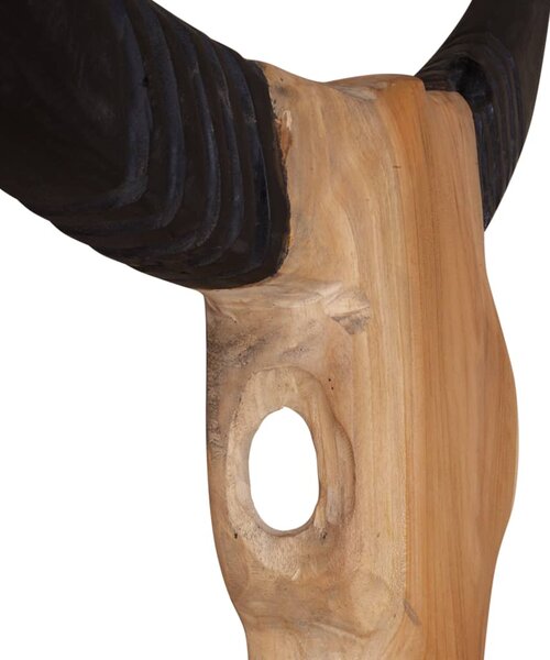 Nástěnná plastika býčí lebky, teak, 69x6x60 cm 244567
