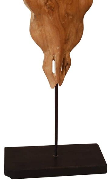 Socha býčí lebky z teakového dřeva 66x15x88 cm 244566