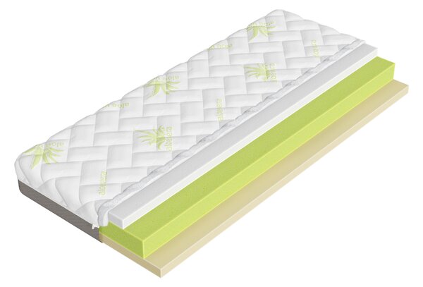 Legno Pěnová matrace Fitted 13 cm s paměťovou pěnou a aloe vera potahem, středně tvrdá Rozměr (cm): 70x160