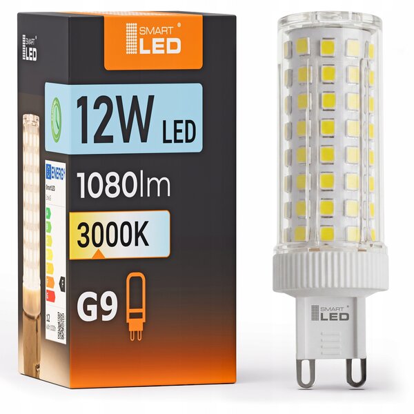 Bílá LED žárovka G9 12 W, 1080 lm, 3000 K – teplá bílá, úhel 180°