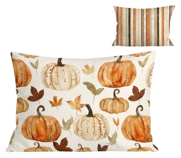 Flanelový povlak na polštář PUMPKINS & STRIPES 50x70 cm, barevný