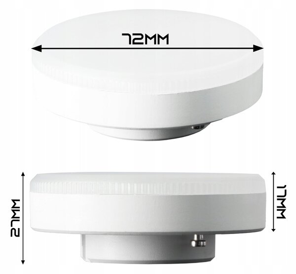 LED žárovka GX53 12 W, 1160 lm – teplá bílá, IP44, úhel 160°, Ø 72 mm