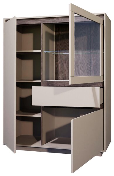 VYSOKÁ KOMODA, barvy ořechu, kašmírová, 110/141/41 cm Stylife - Vysoké komody