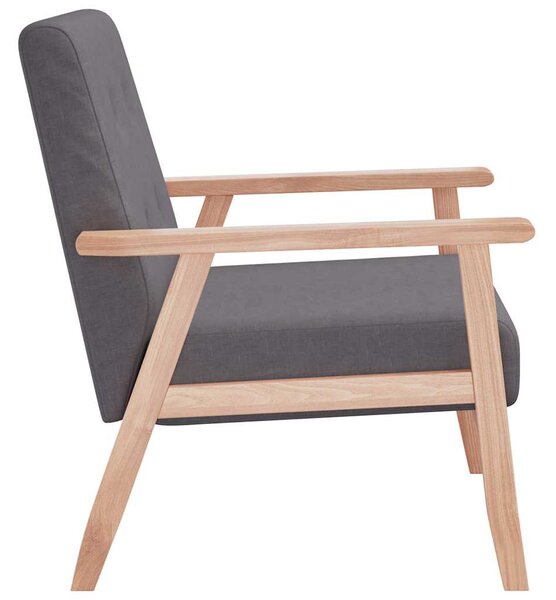 Křeslo tmavě šedé textil 244651