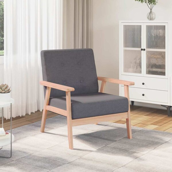 Křeslo tmavě šedé textil 244651