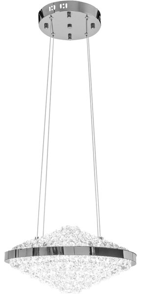Toolight - Křišťálová závěsná lampa APP774-1CP + dálkové ovládání, chromová, OSW-05025